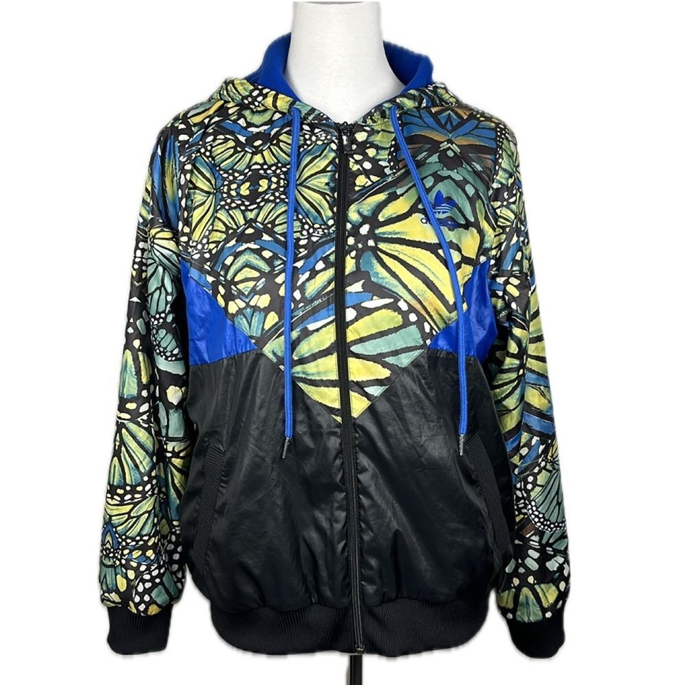 Adidas Butterfly Monarch Jacket M M30806 Retro Full Zip Hooded Athleisure Y2K